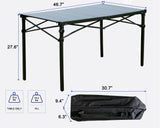 Aluminum folding camping table with carry bag for camping and backyard