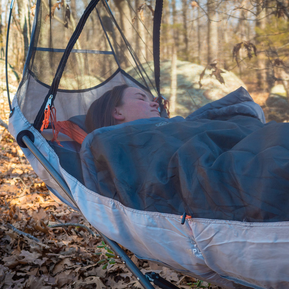 mock one hammock with mosquito net and stand